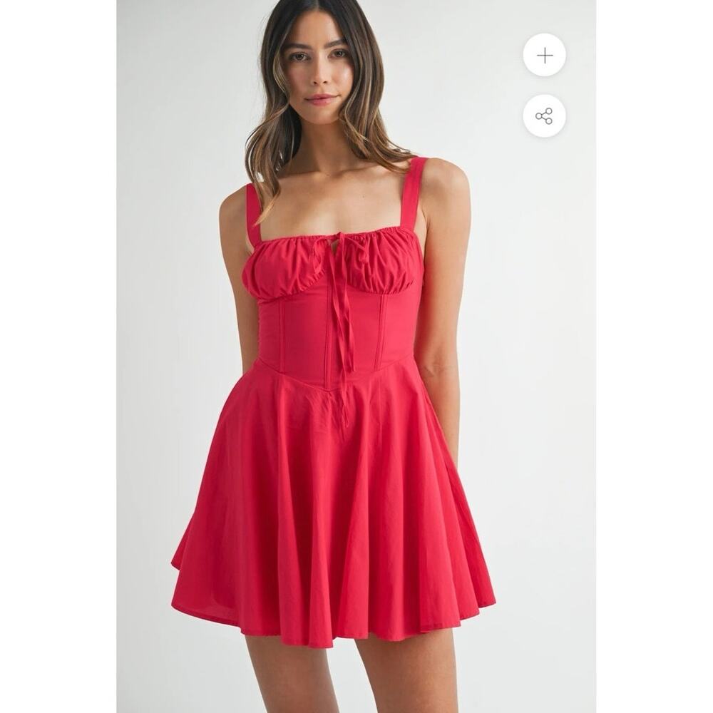 Mable Calinda Red Corset Mini Dress Size Large